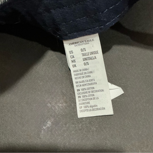 American Eagle Outfitters Baseball Cap Hat Stonewashed Denim Rainbow Embroidered - Picture 6 of 10